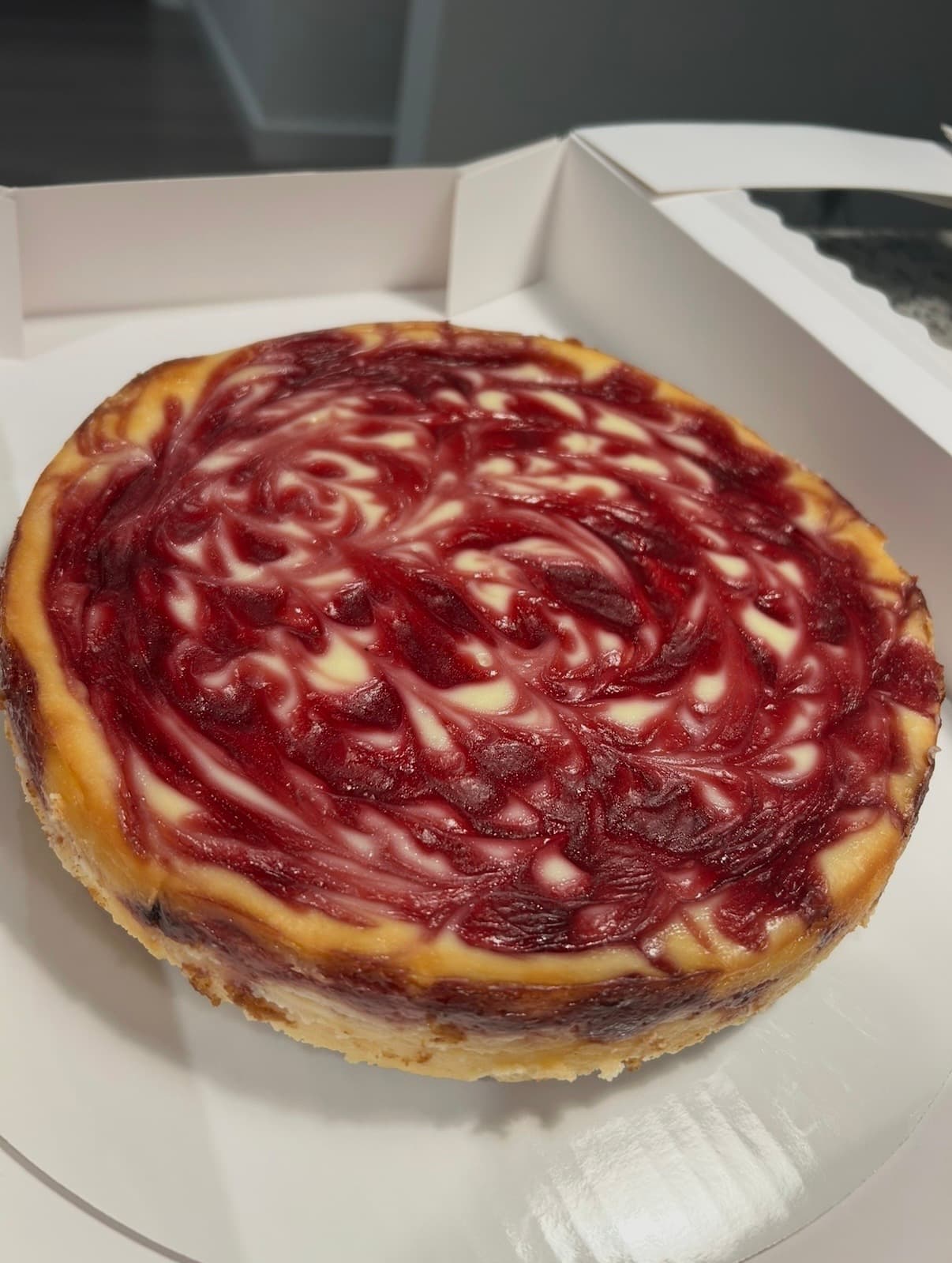 White Chocolate Raspberry Cheesecake · Custom Cakes · Birthday